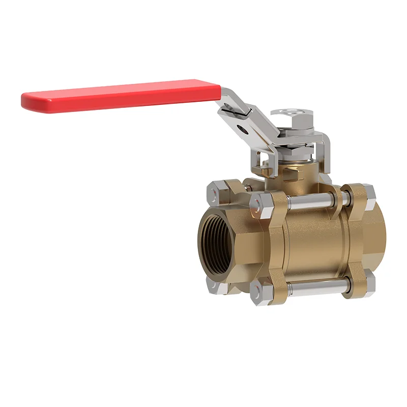 Bronze driedelige NPT-kogelventiel