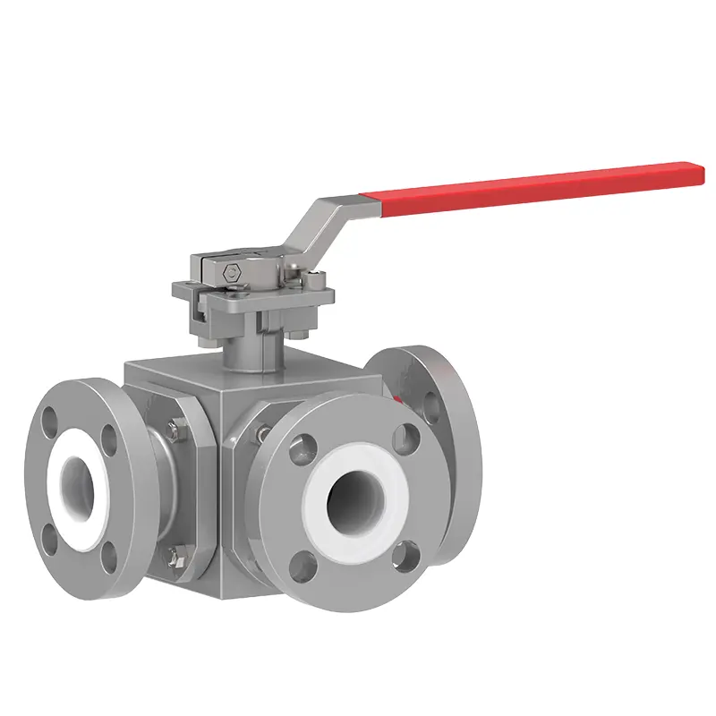 PTFE Lined Three Way Ball Valve‌‌